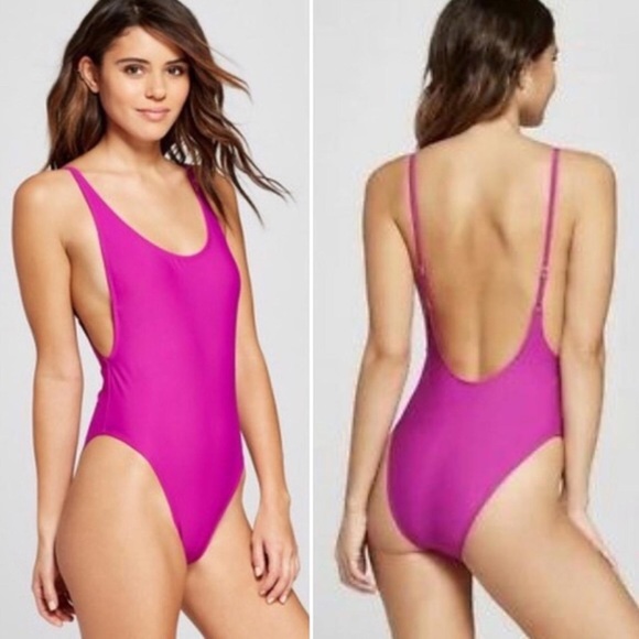 Xhilaration One Piece High Leg Black Swimsuit NWT M - Picture 3 of 3